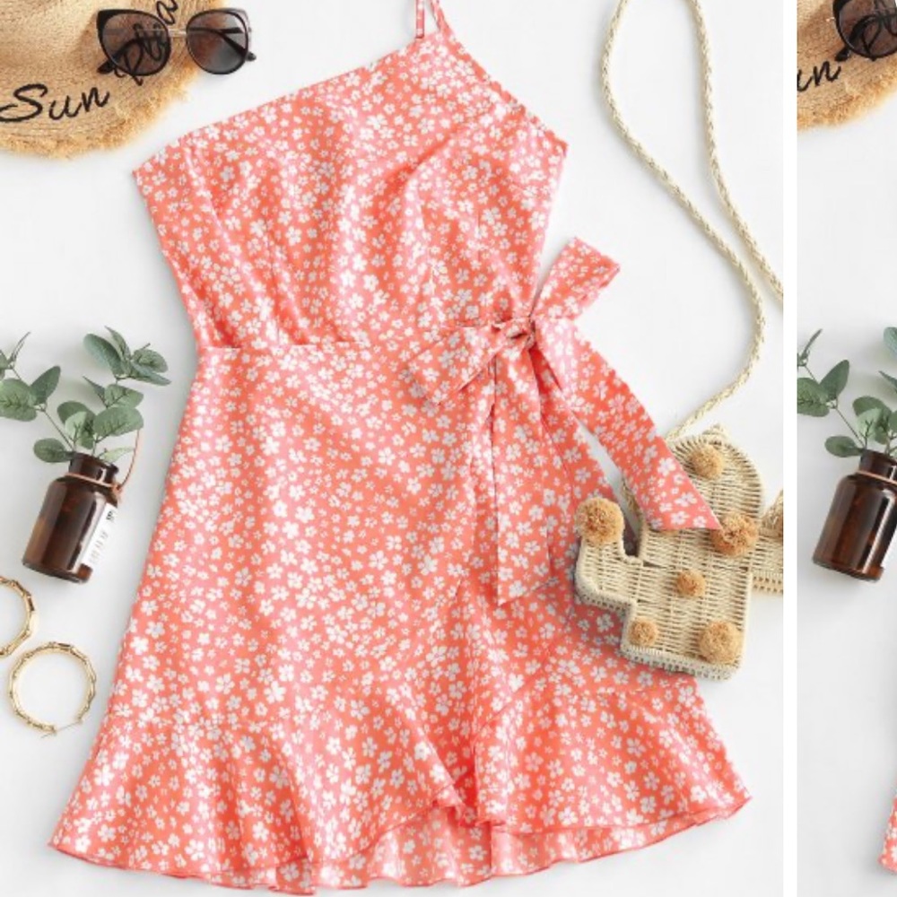 NWT Zaful One Shoulder Wrap Dress